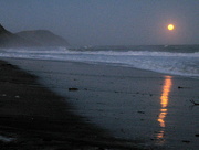 7th Oct 2009 - Moonrise at Sunset on a NZ beach