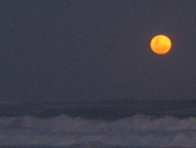 8th Oct 2009 - Moonrise on Wainui beach with wild waves