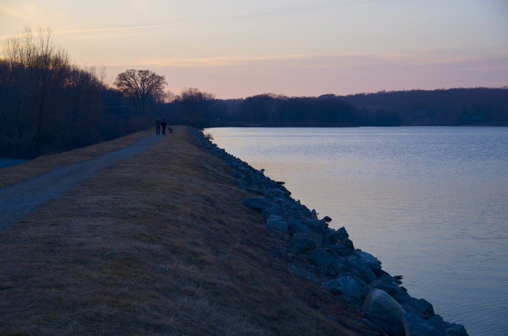 Twilight (almost) along the dam by houser934
