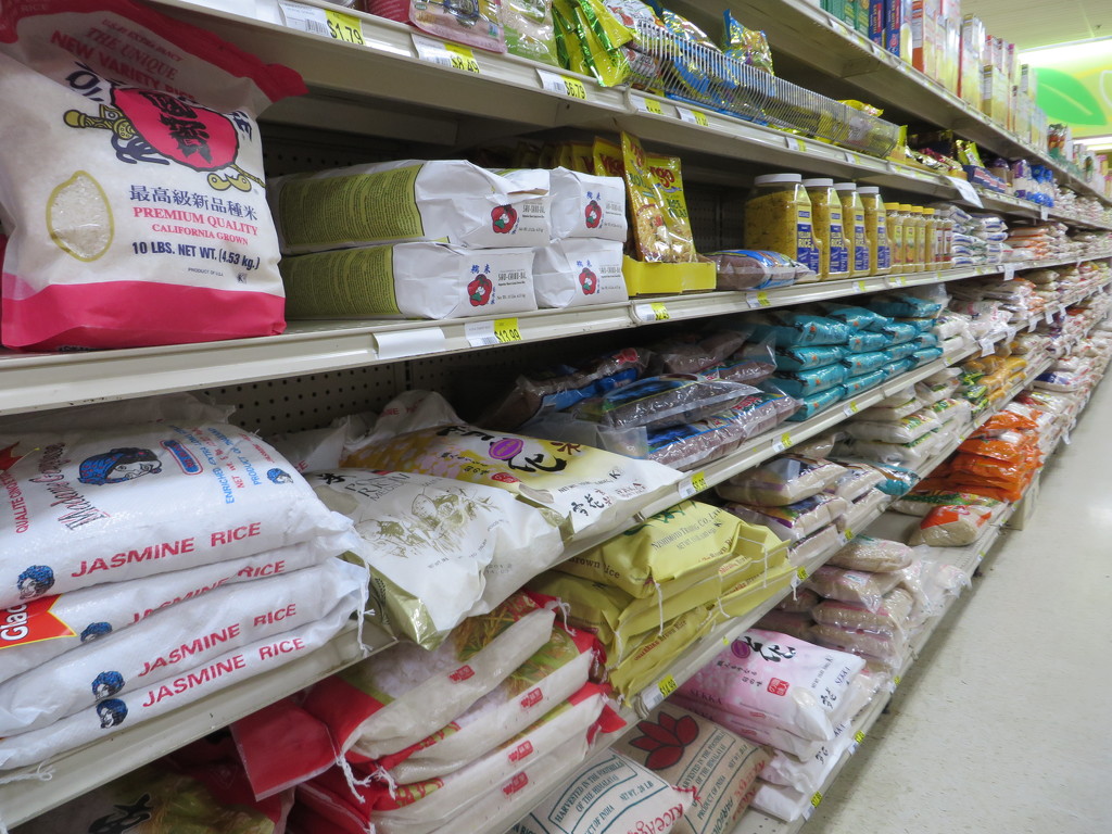 An entire aisle of rice by margonaut
