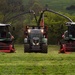 Fendt forage harvesters line up.  by barrowlane