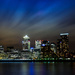 Day 130, Year 3 - Nighttime Over Canary Wharf by stevecameras