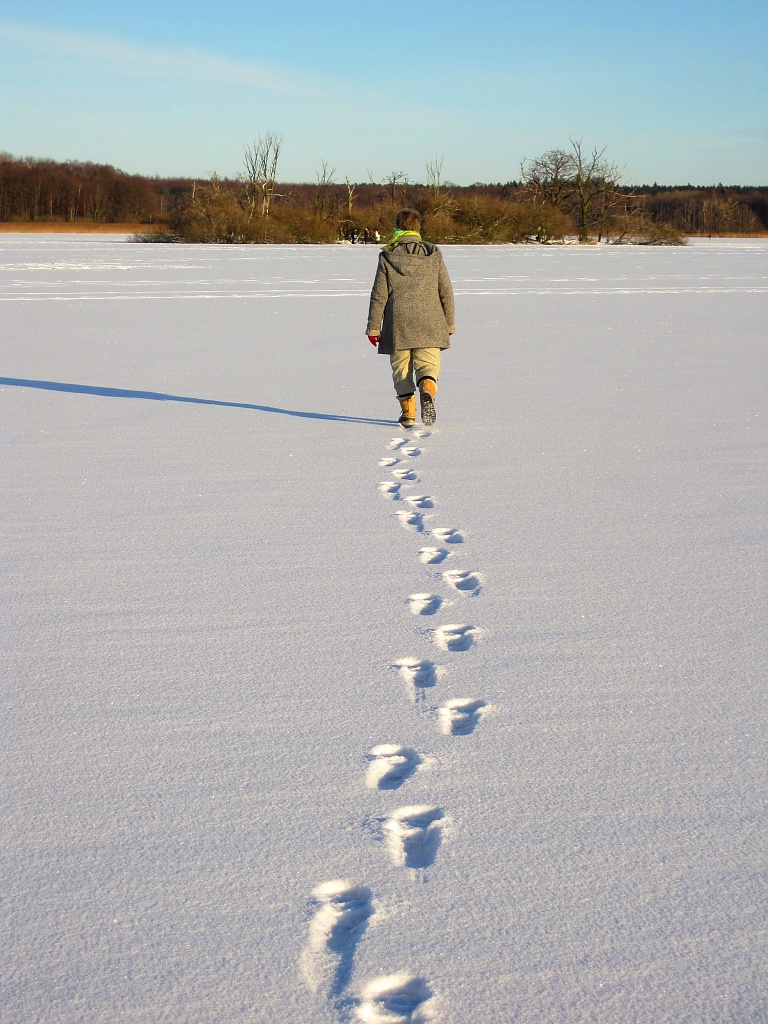 My Mother walking ON the lake by lily