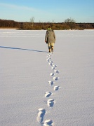 18th Jan 2010 - My Mother walking ON the lake
