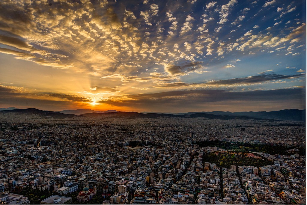 Sunset Over Athens by taffy