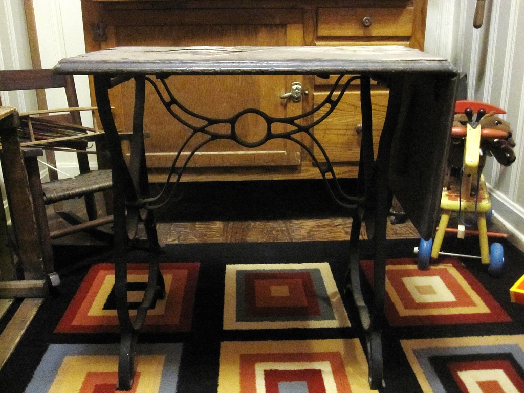 Nov 9. antique sewing table by margonaut