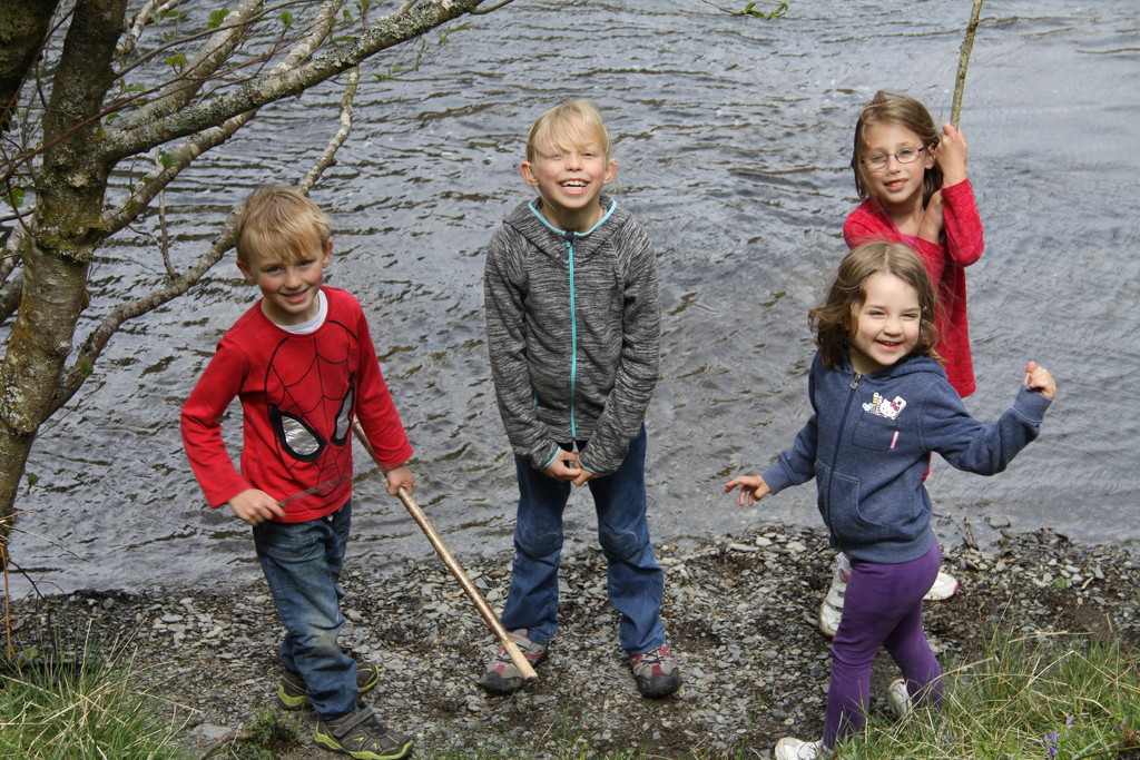  Grandchildren by the River by susiemc
