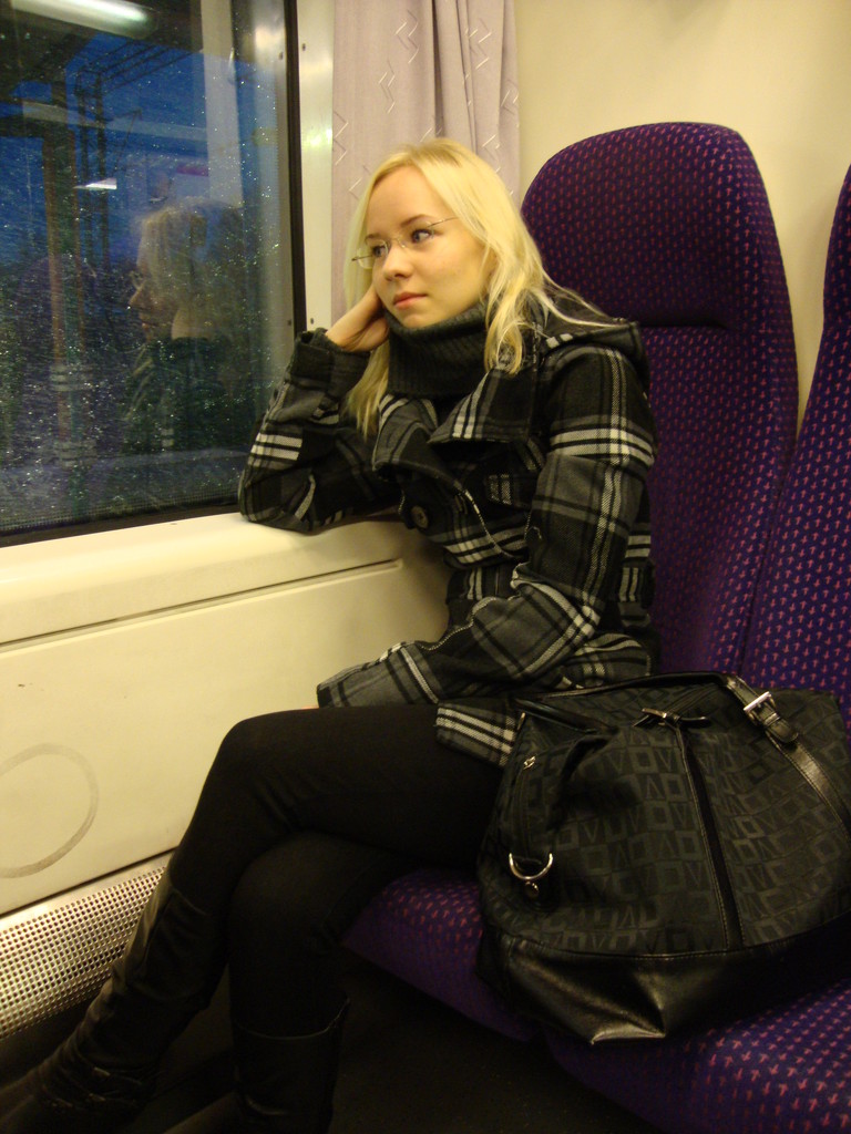 Daughter in the train  by annelis