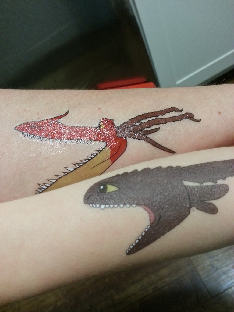 matching dragon tatoos by lindasees