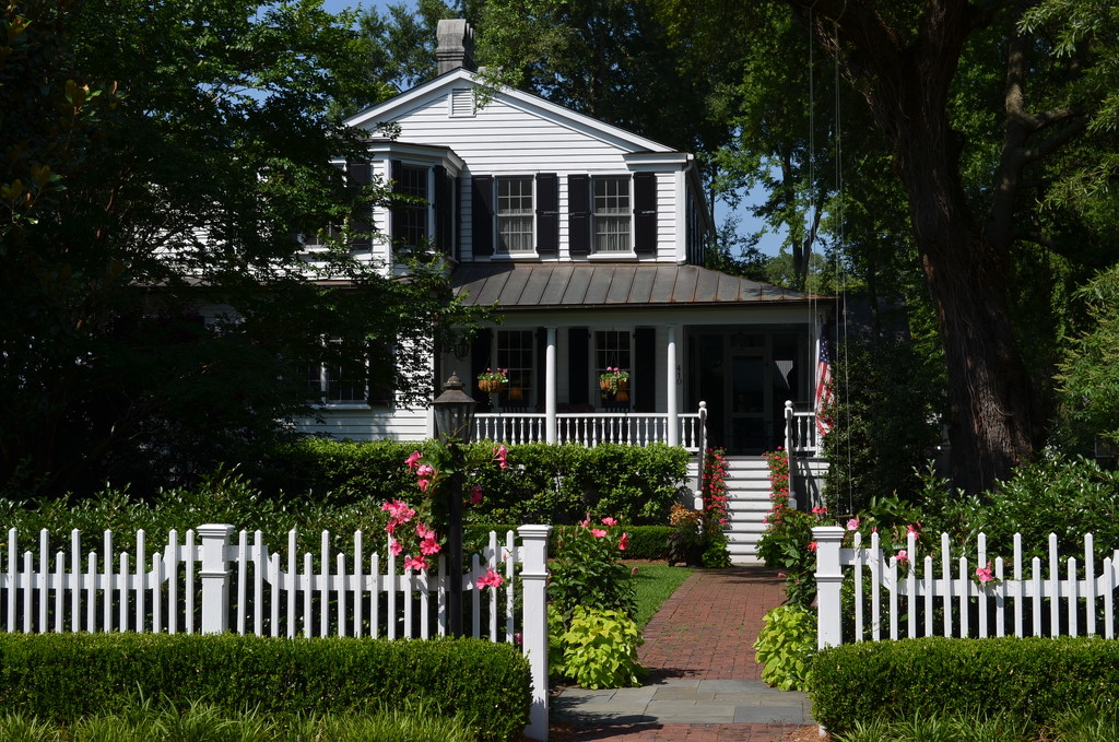 Picket fence and a favorite old house, Old Village, Mount Pleasant, SC by congaree