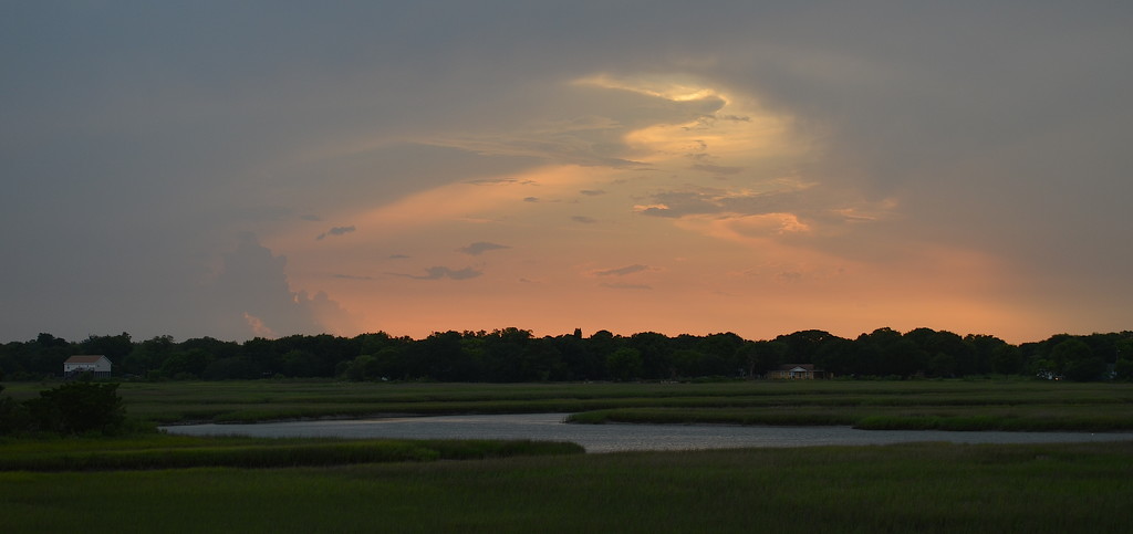 Marsh scene at sunset, Bowen's Island, SC by congaree