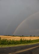 30th Jun 2015 - Rainbows over hay field