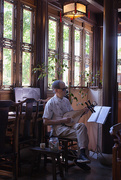 3rd Jul 2015 - Having Tea In The Teahouse At Lan Su Chinese Garden Before Attending The Exhibition At Black Box Gallery In Portland, Oregon.
