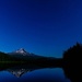 Full Moon Shining On Mt Hood Reflected During the Blue Hour by jgpittenger
