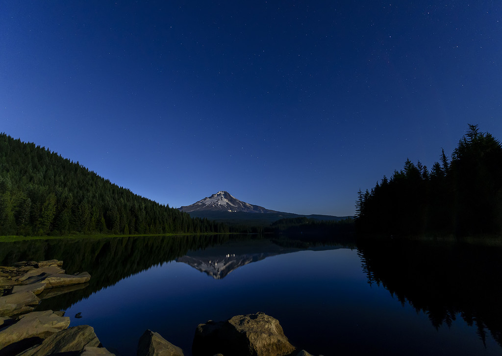 Mt Hood Reflected During the Blue Hour by jgpittenger