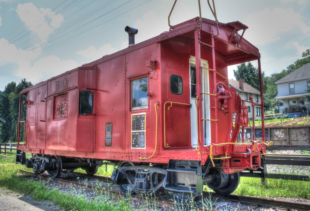 Red caboose by mittens
