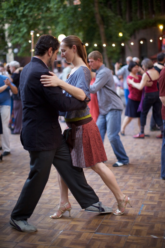 Dancing til Dusk-The Tango-With Music By  Chicharra Tango  In Pioneer Square by seattle