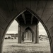 Under the Newport Bridge black and White by jgpittenger