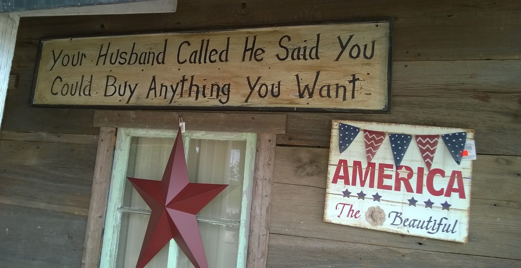 A Sign Outside A Craft Store  by scoobylou