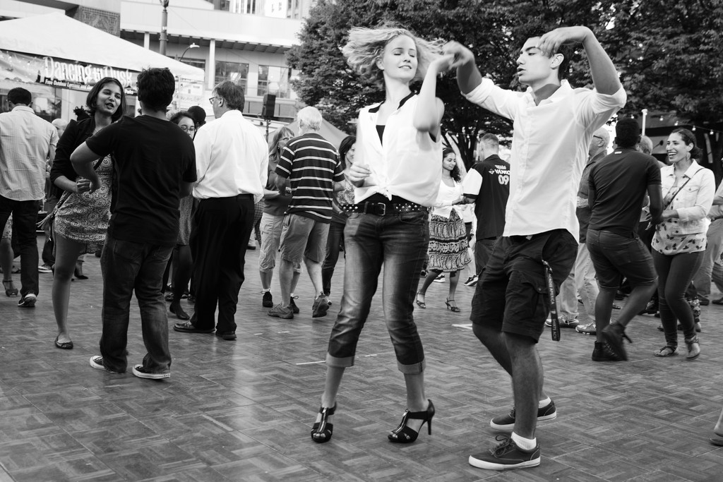 Salsa With Music Provided By Buena Vibra.  Dancing til Dusk At Westlake Plaza  by seattle
