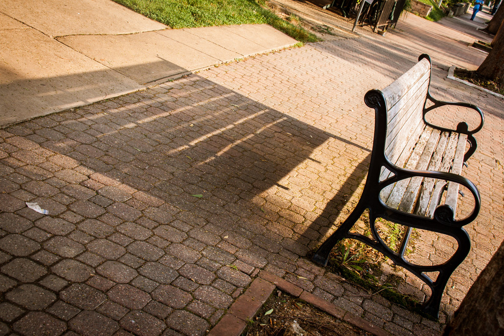 Bench Shadow on Mt Vernon Ave by jbritt