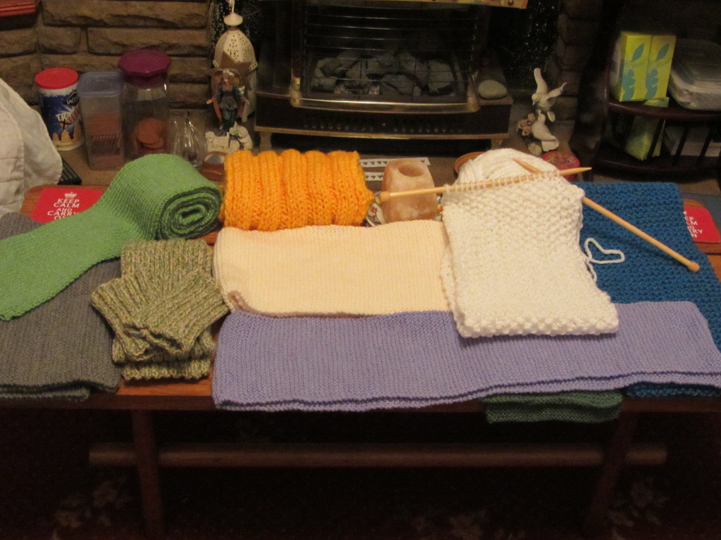 Some of my knitting projects for charity. by grace55