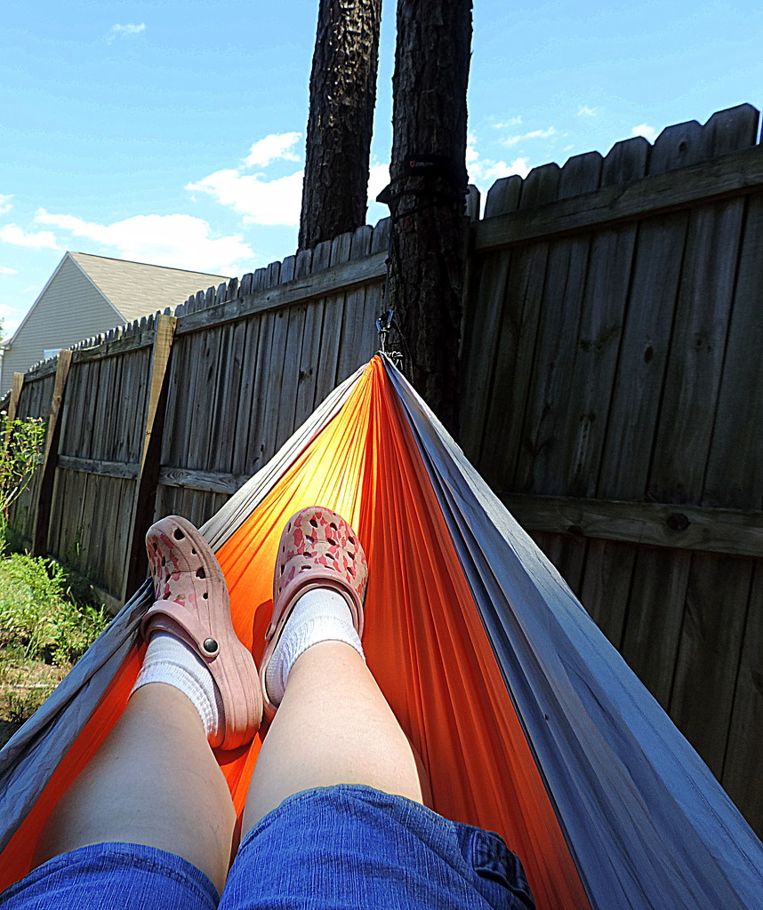 I'm stealing my son's hammock! by homeschoolmom