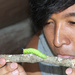Andrew with Tomato Hornworm by rminer