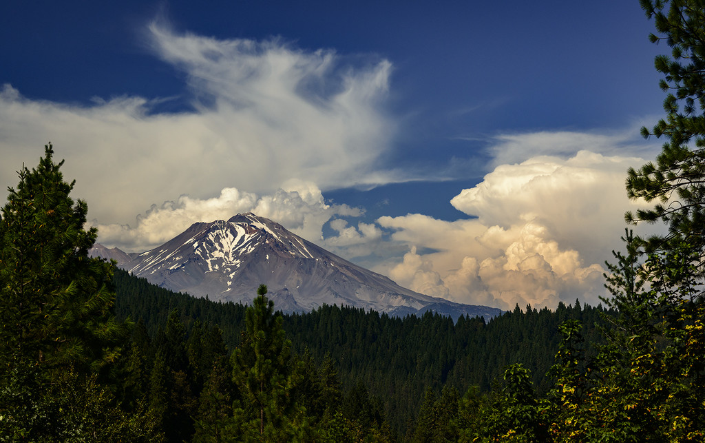 Smokey Clouds Around Mt Shasta by jgpittenger