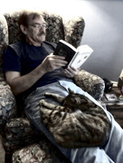 9th Aug 2015 - Curled Up with a Good Book & a Cat on a Rainy Sunday Afternoon