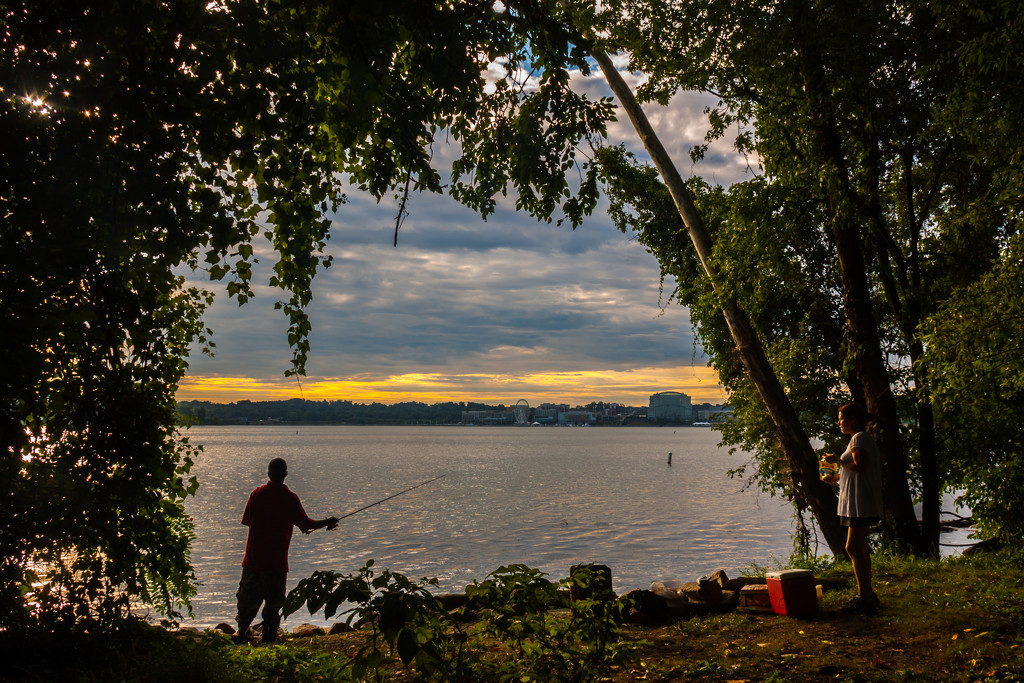 Fishing at Jones Point Across Potomac from National Harbour by jbritt