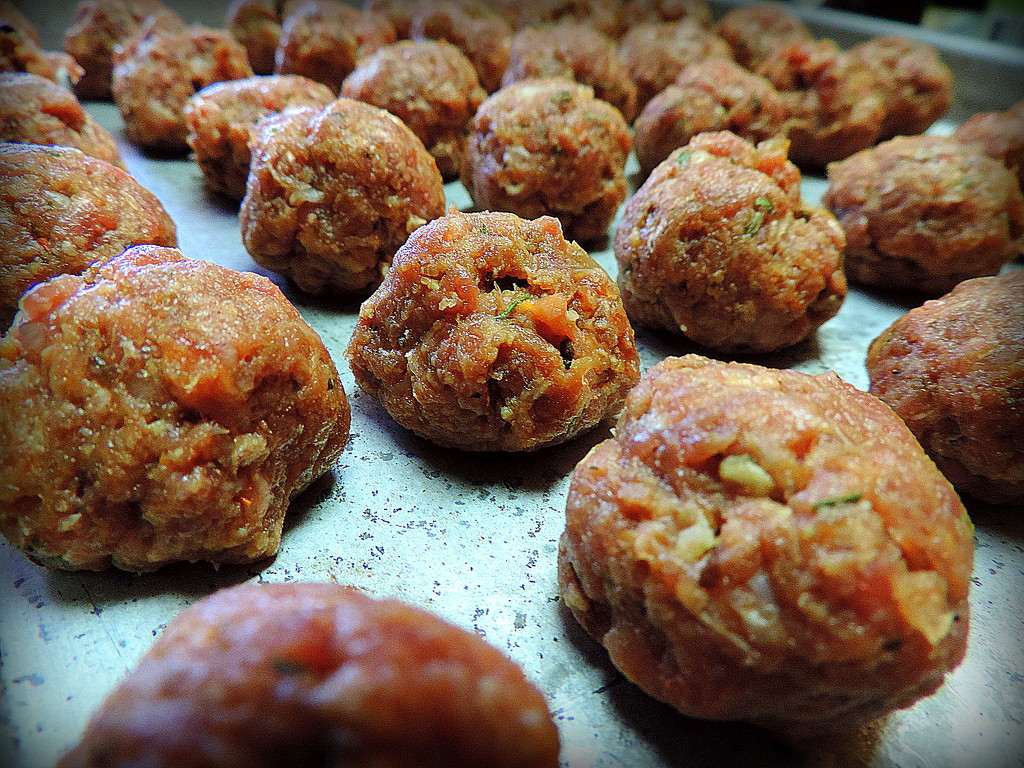 Homemade meatballs ready to bake! by homeschoolmom
