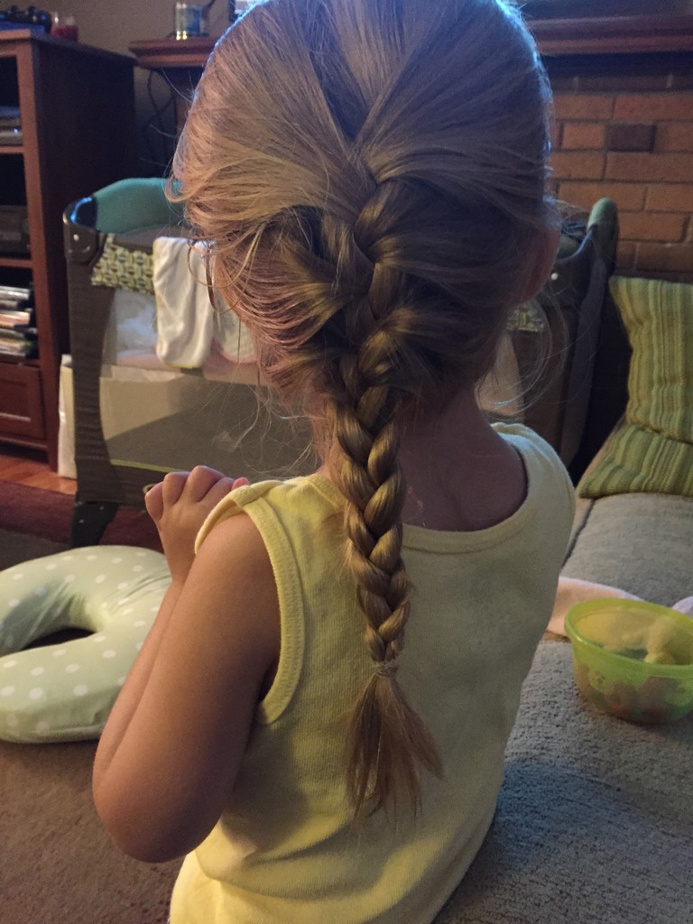 Mommy practicing her french braid by mdoelger