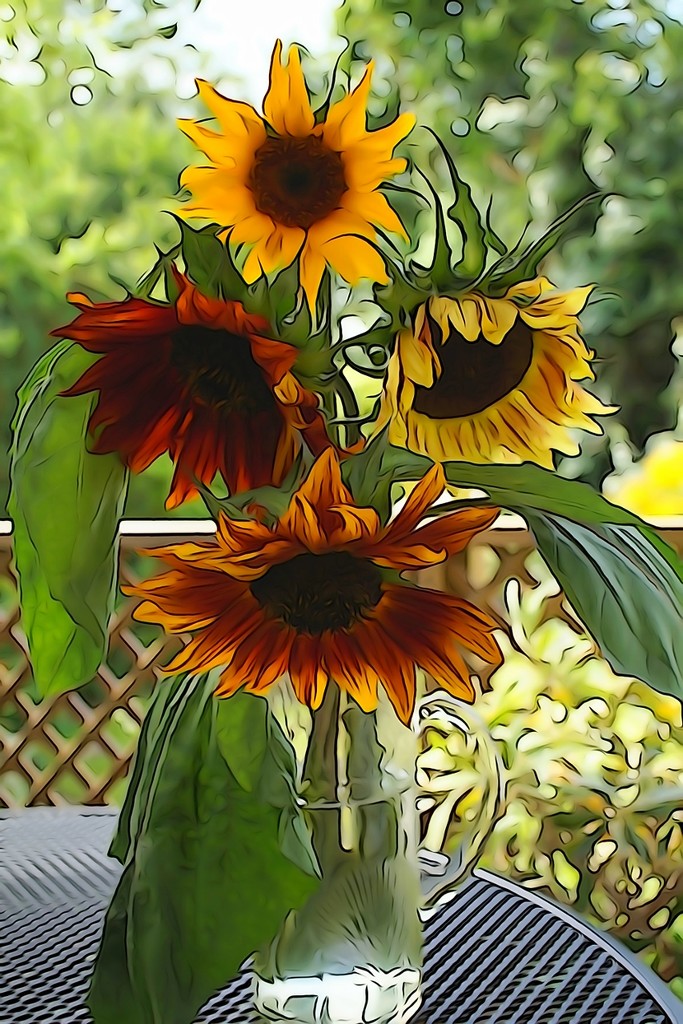 my vase of sunflowers by quietpurplehaze