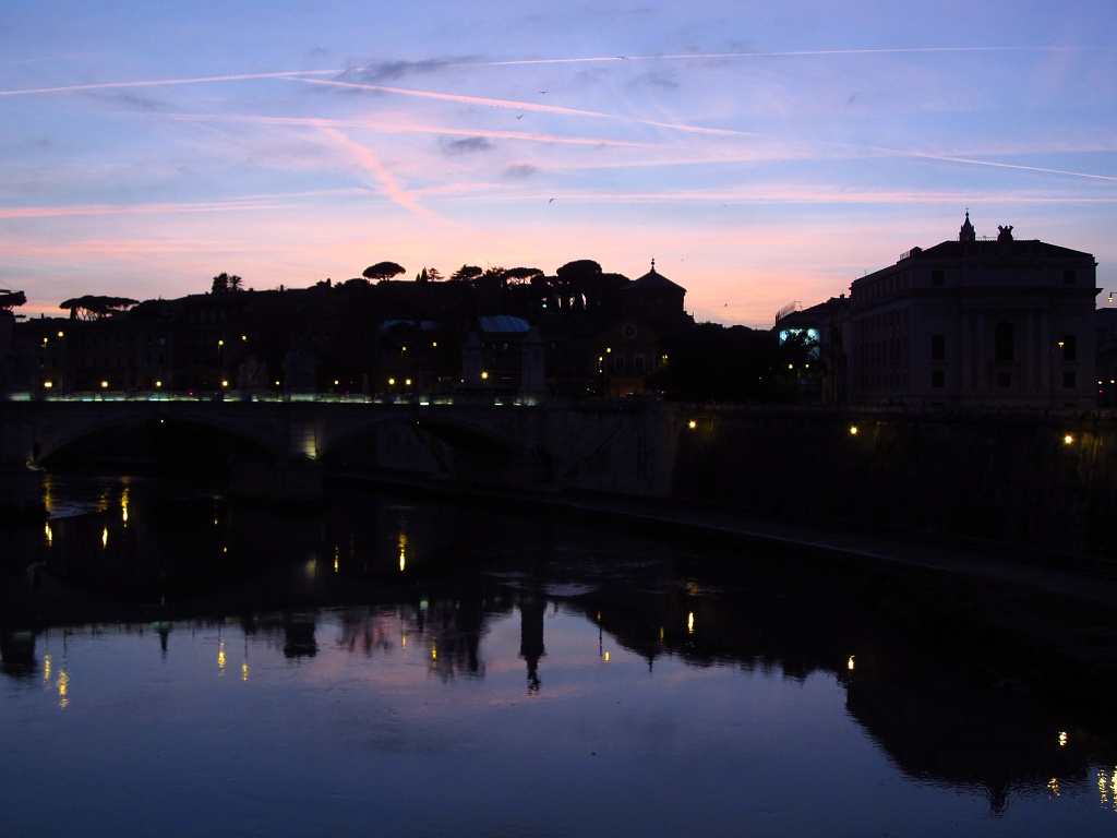 Tiber River at Sunset_Rome, Italy by Weezilou