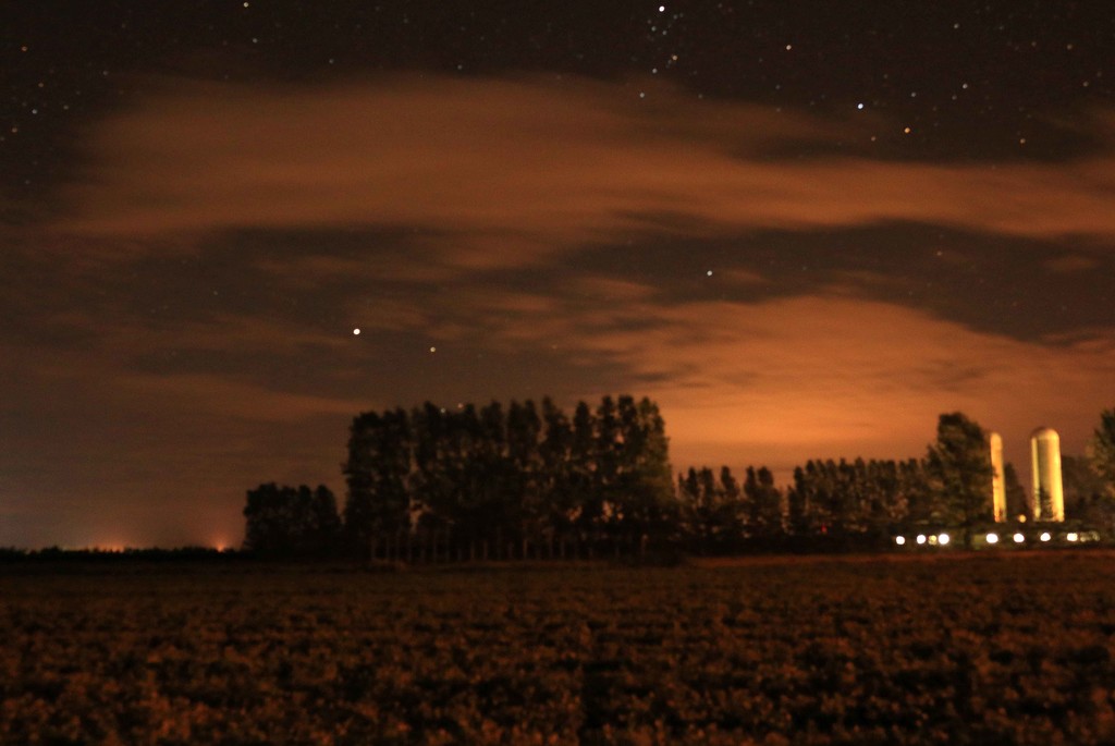 St. Pacombe. Farm at night. by hellie