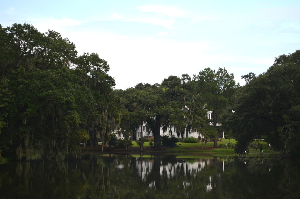 Lake, historic home and reflection, Charles Towne Landing State Historic Site, Charleston, SC by congaree