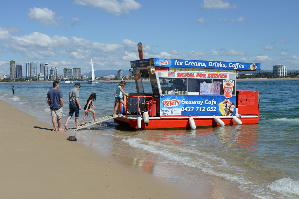 Icecream boat, Gold Coast Seaway by jeneurell