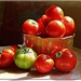 Tomatoes in a Ceramic Bowl by olivetreeann