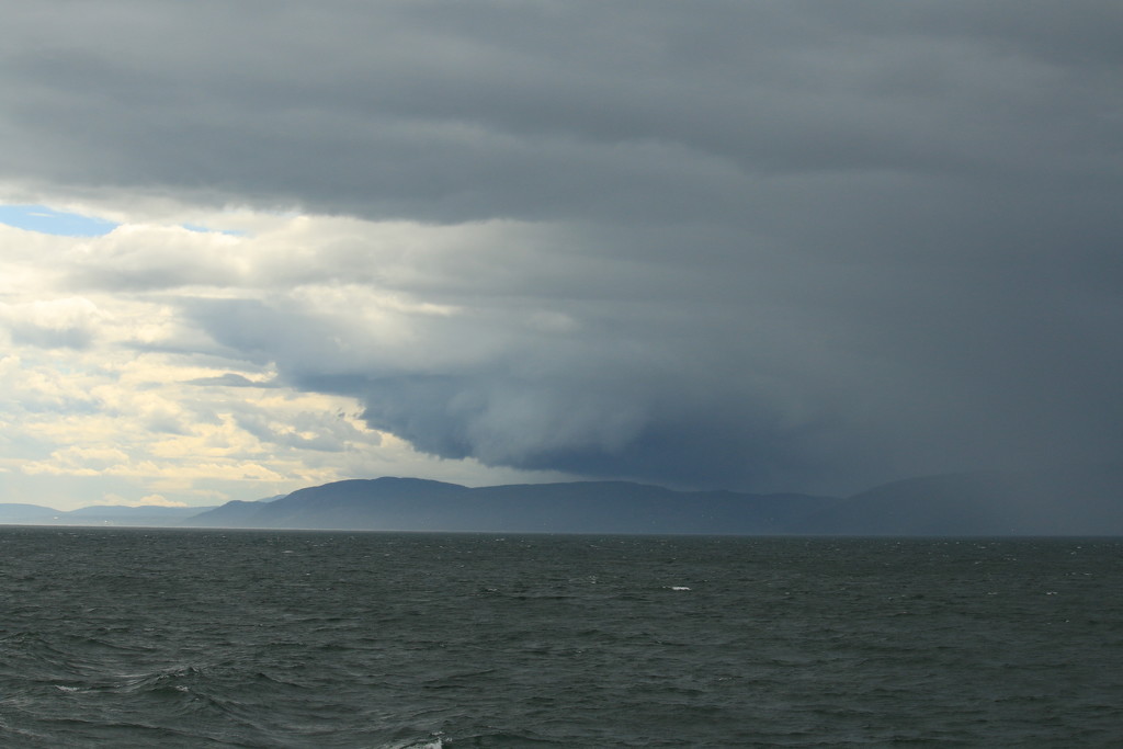 On our way to the  great whales feeding grounds. Mouth of the  Saguenay and the mighty St. Lawrence. by hellie