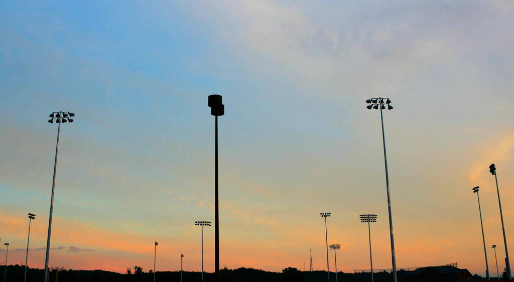 Lights at the baseball field by mittens
