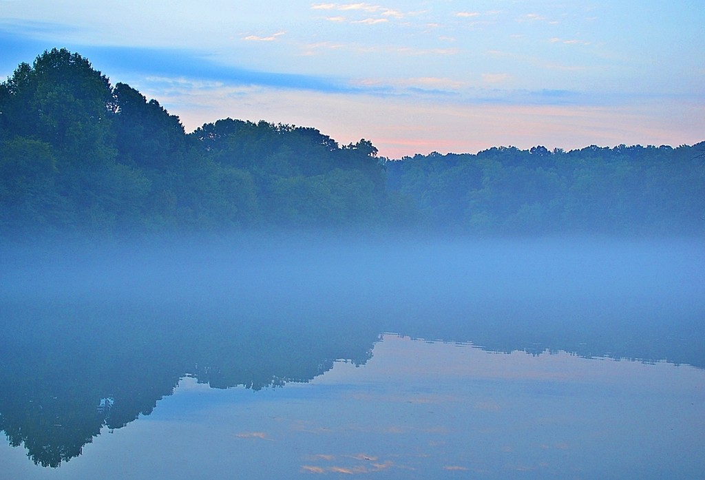 Foggy reflections on the river by soboy5