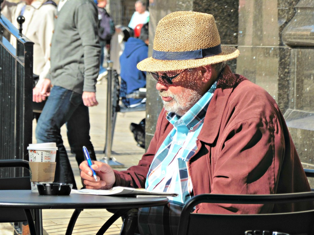 Man in straw Hat  by wendyfrost