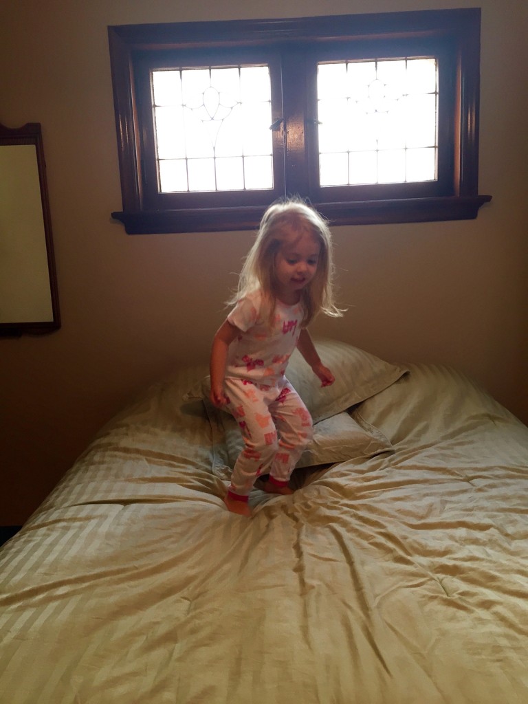 One little monkey jumping on the bed by mdoelger