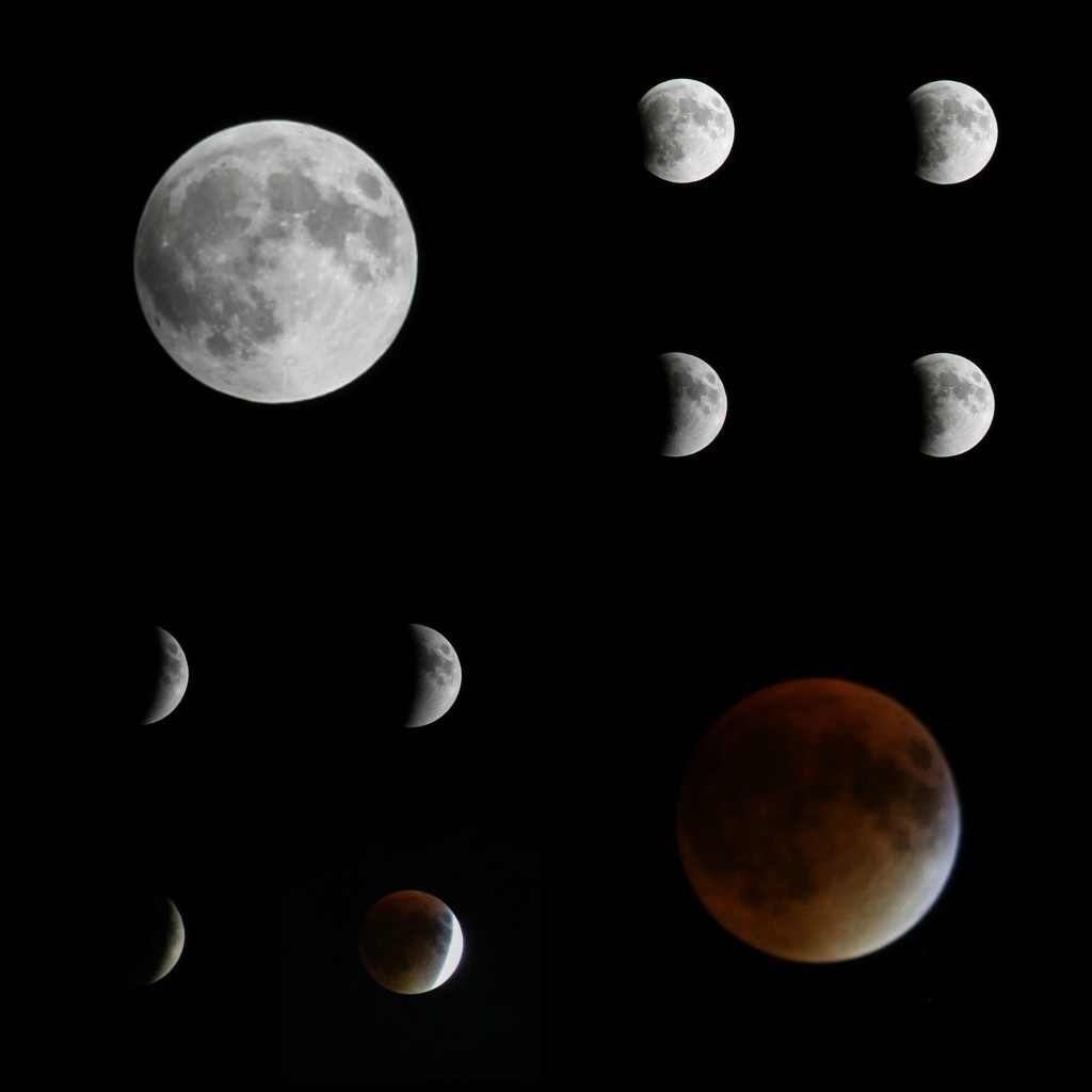 Lunar Eclipse Collage by sarahsthreads