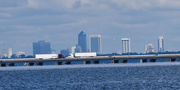 30th Sep 2015 - Jacksonville Skyline,  Just hope those trucks dont run into each other.