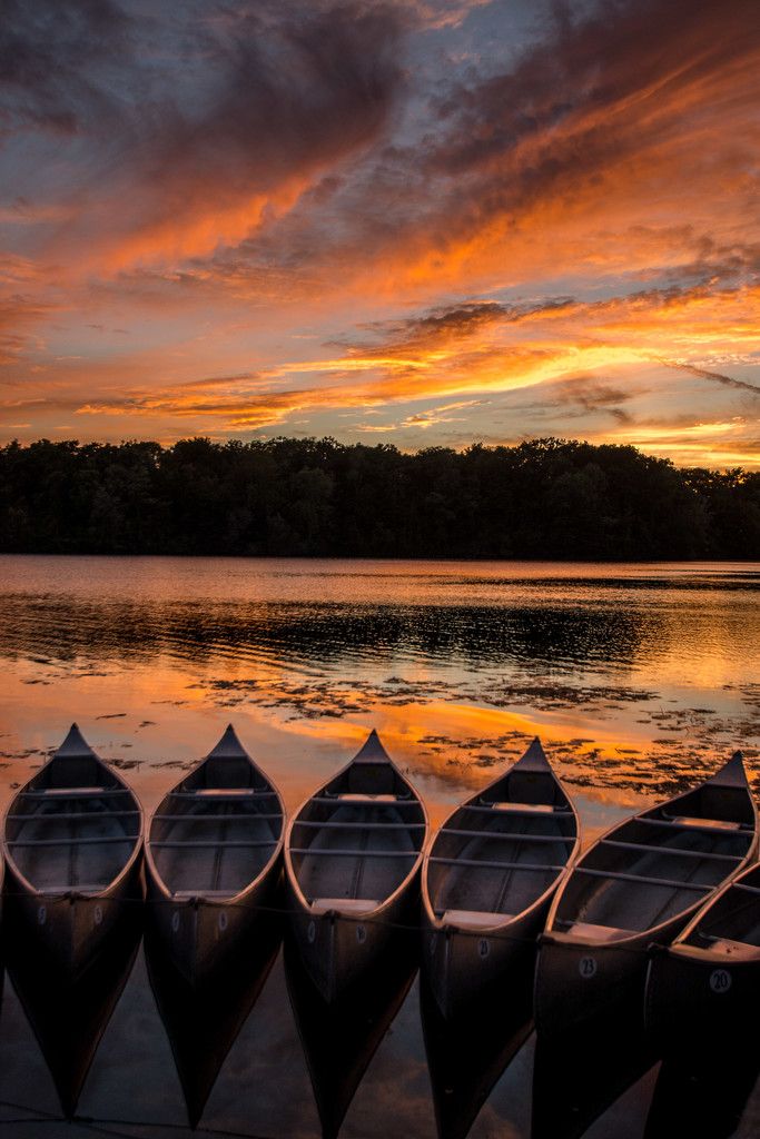 canoes at sunset by jackies365
