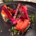 Nougat de chèvre au saumon, betteraves avec ses billes de vinaigre et caviar.  by cocobella