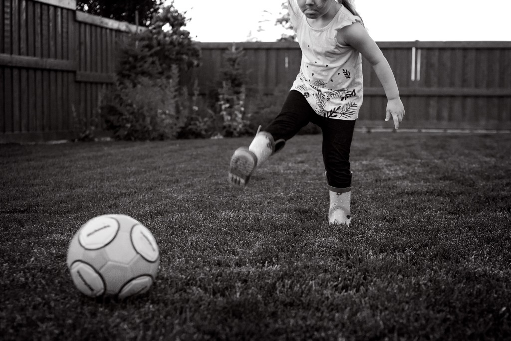 Backyard Soccer...in Rain Boots by tina_mac