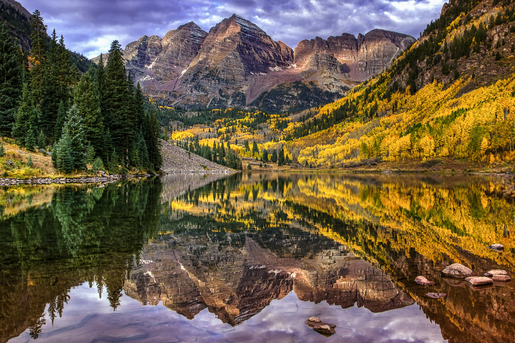 Sunrise Reflections at Maroon Bells by exposure4u